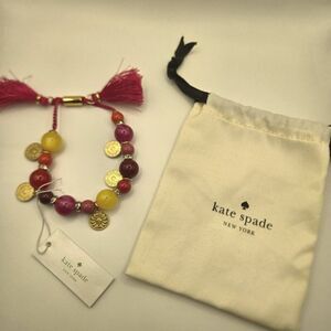 Kate Spade Pretty Poms Multi Tassel Bracelet Pink New $78